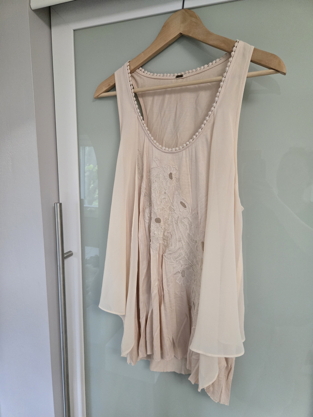 Free People Women’s Sleeveless Cream Layered Tank Top